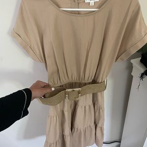 Belted dress ruffle dress